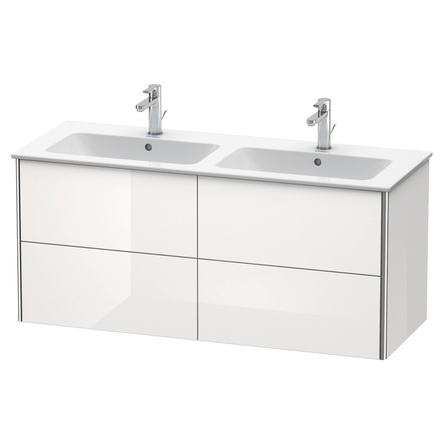 Élément inférieur XSQUARE
128,0 x 56,0 x 47,8 cm
élément à 4 tiroirs
pour lavabo double 212 332
découpe de siphon inclus