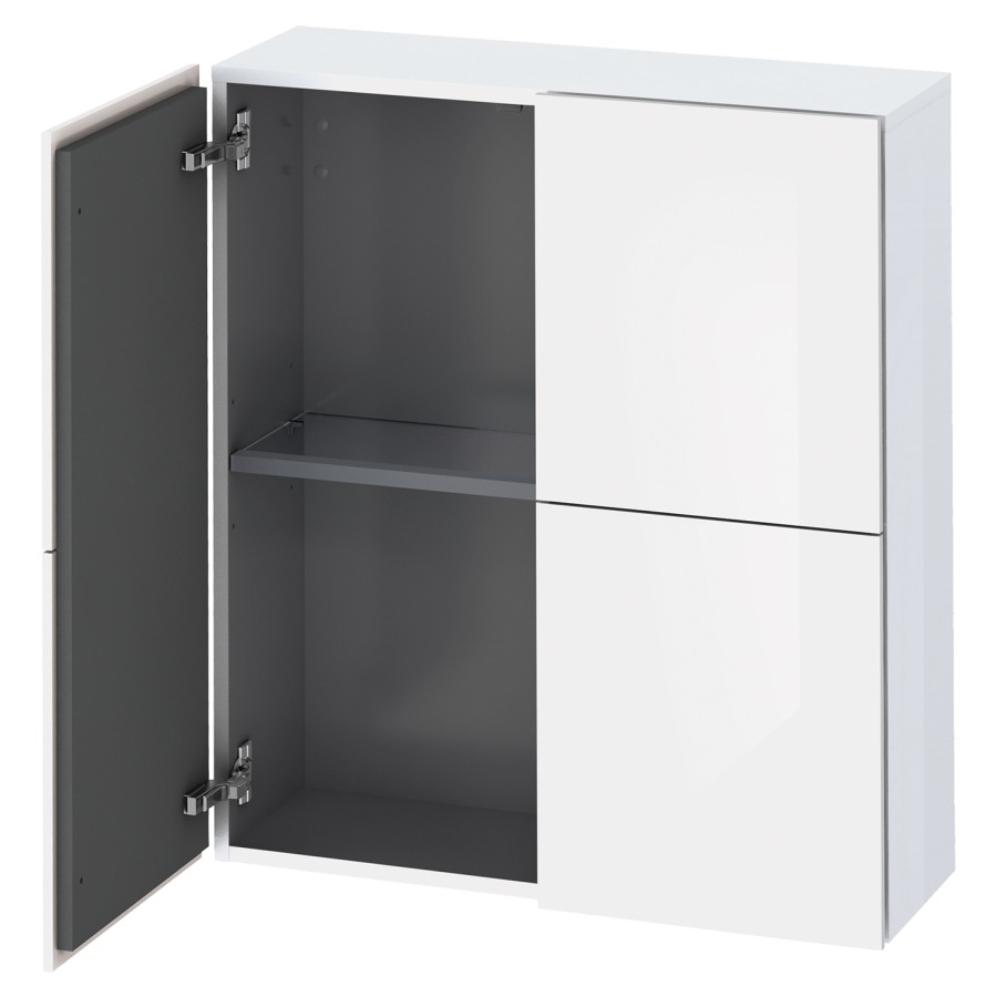 Armoire mi-haute L-CUBE
70,0 x 80,0 x 24,3 cm
armoire de tablette, 2 portes
2 tablettes en verre