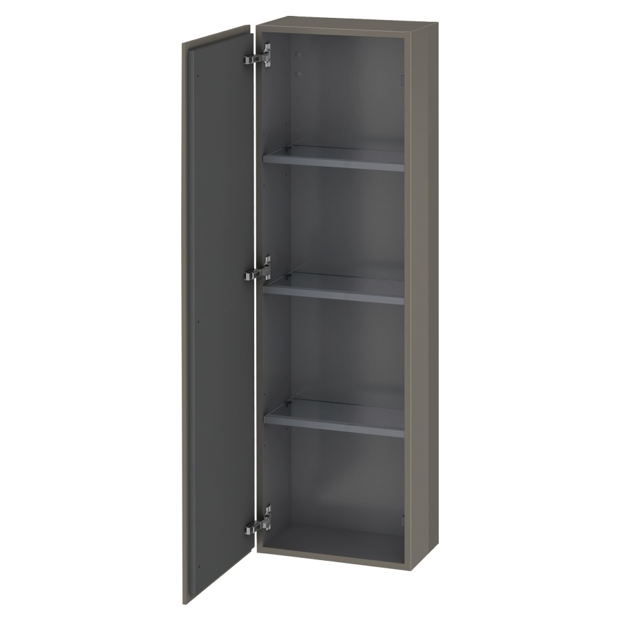 Armoire mi-haute L-CUBE
40,0 x 132,0 x 24,3 cm
armoire de tablette, 1 porte
charnières à gauche
3 tablettes en verre