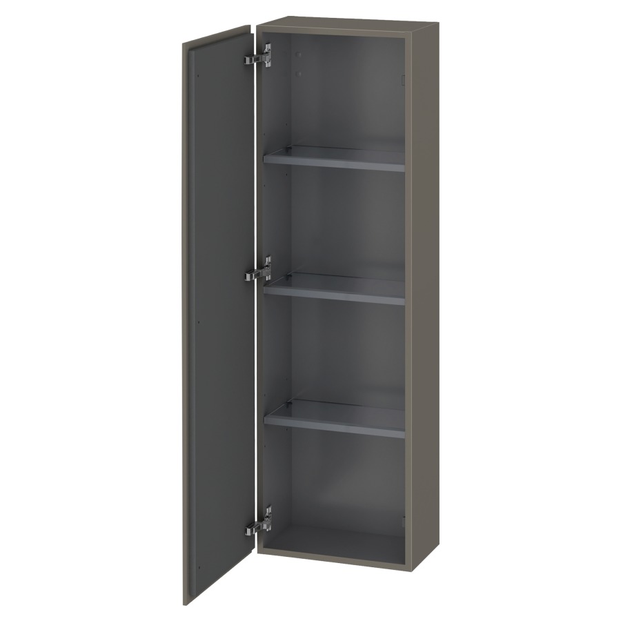 Armoire mi-haute L-CUBE
40,0 x 132,0 x 24,3 cm
armoire de tablette, 1 porte
charnières à gauche
3 tablettes en verre