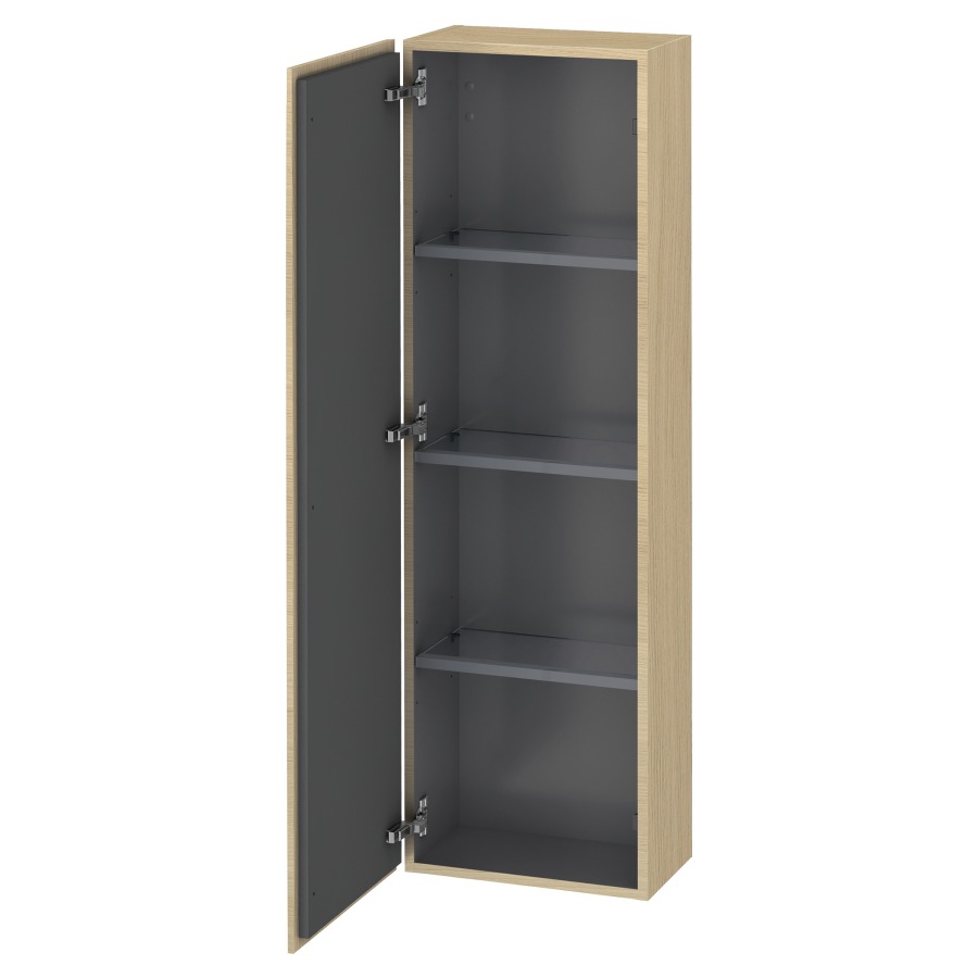 Armoire mi-haute L-CUBE
40,0 x 132,0 x 24,3 cm
armoire de tablette, 1 porte
charnières à gauche
3 tablettes en verre