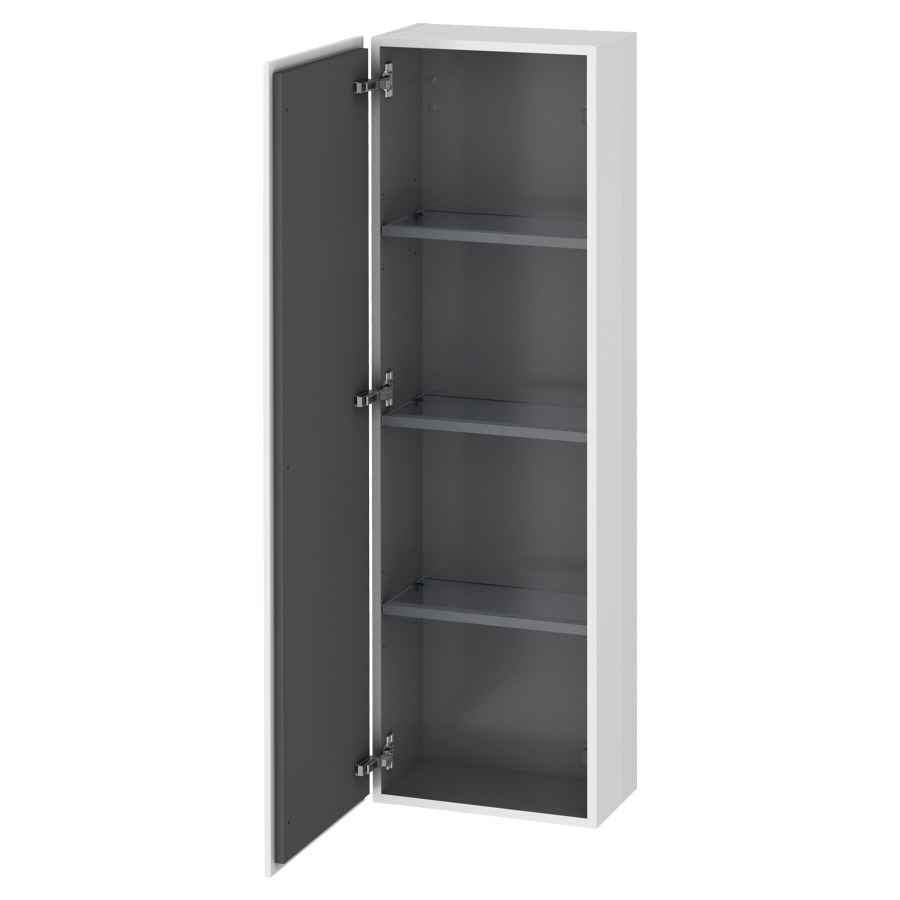 Armoire mi-haute L-CUBE
40,0 x 132,0 x 24,3 cm
armoire de tablette, 1 porte
charnières à gauche
3 tablettes en verre