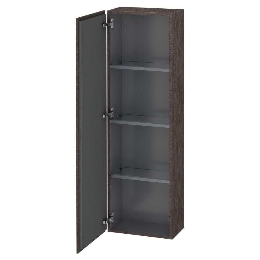 Armoire mi-haute L-CUBE
40,0 x 132,0 x 24,3 cm
armoire de tablette, 1 porte
charnières à gauche
3 tablettes en verre