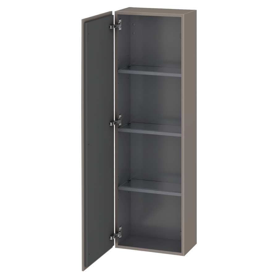 Armoire mi-haute L-CUBE
40,0 x 132,0 x 24,3 cm
armoire de tablette, 1 porte
charnières à gauche
3 tablettes en verre