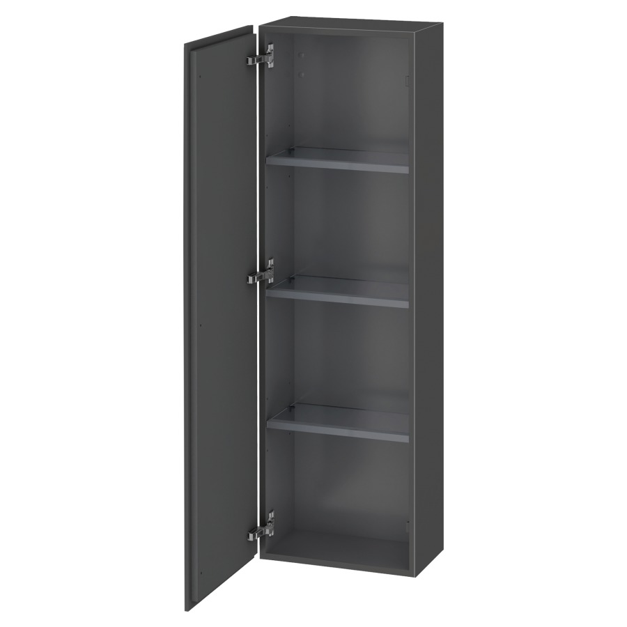 Armoire mi-haute L-CUBE
40,0 x 132,0 x 24,3 cm
armoire de tablette, 1 porte
charnières à gauche
3 tablettes en verre