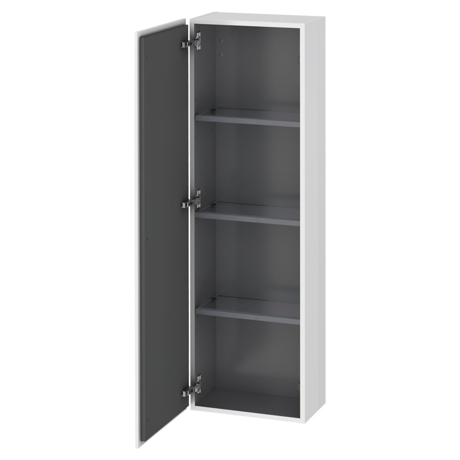 Armoire mi-haute L-CUBE
40,0 x 132,0 x 24,3 cm
armoire de tablette, 1 porte
charnières à gauche
3 tablettes en verre