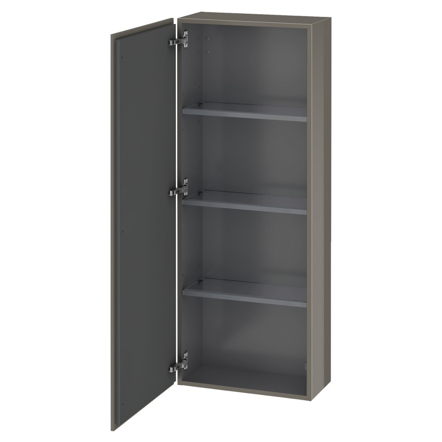 Armoire mi-haute L-CUBE
50,0 x 132,0 x 24,3 cm
armoire de tablette, 1 porte
charnières à gauche
3 tablettes en verre