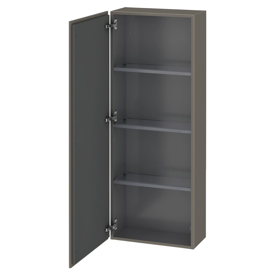 Armoire mi-haute L-CUBE
50,0 x 132,0 x 24,3 cm
armoire de tablette, 1 porte
charnières à gauche
3 tablettes en verre
