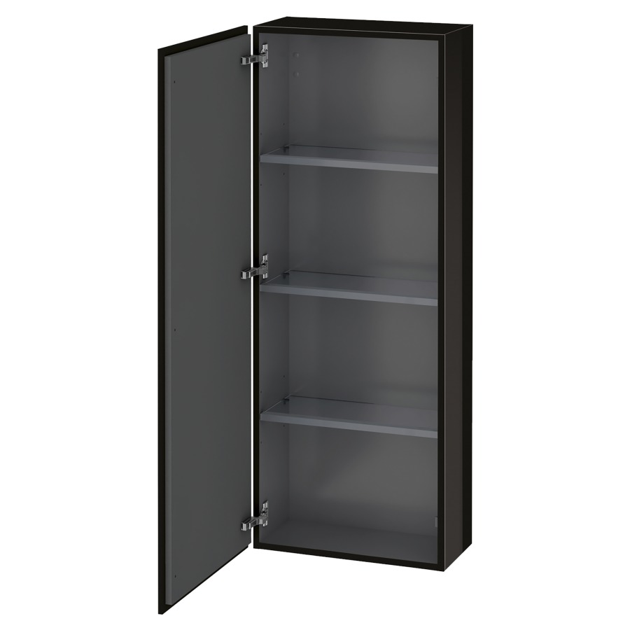 Armoire mi-haute L-CUBE
50,0 x 132,0 x 24,3 cm
armoire de tablette, 1 porte
charnières à gauche
3 tablettes en verre