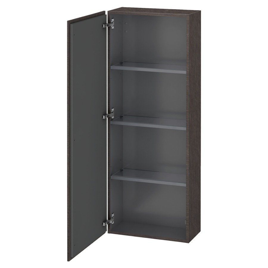 Armoire mi-haute L-CUBE
50,0 x 132,0 x 24,3 cm
armoire de tablette, 1 porte
charnières à gauche
3 tablettes en verre