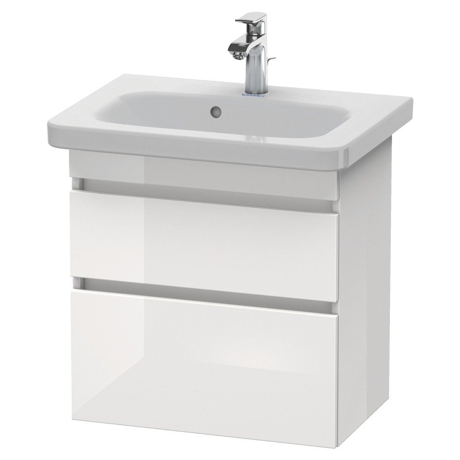 Élément inférieur DURASTYLE
58,0 x 61,0 x 44,8 cm
suspendu, élément à 2 tiroirs
pour lavabo 212 342