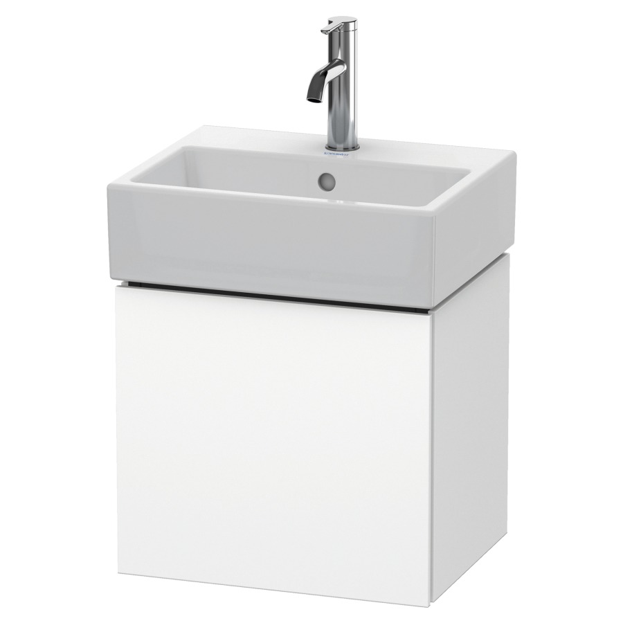 Élément inférieur L-CUBE
43,4 x 40,0 x 34,1 cm
armoire de tablette, 1 porte
charnière à gauche, pour
lavabo Vero Air 212 373/374