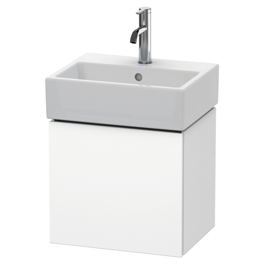 Élément inférieur L-CUBE
43,4 x 40,0 x 34,1 cm
armoire de tablette, 1 porte
charnière à gauche, pour
lavabo Vero Air 212 373/374