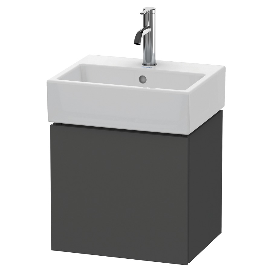 Élément inférieur L-CUBE
43,4 x 40,0 x 34,1 cm
armoire de tablette, 1 porte
charnière à gauche, pour
lavabo Vero Air 212 373/374