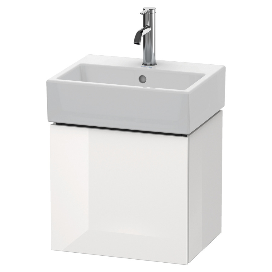 Élément inférieur L-CUBE
43,4 x 40,0 x 34,1 cm
armoire de tablette, 1 porte
charnière à droite, pour
lavabo Vero Air 212 373/374