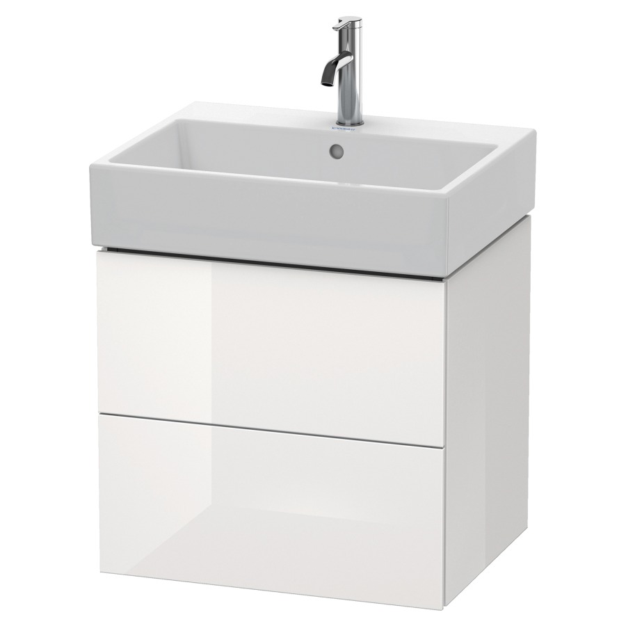 Élément inférieur L-CUBE
58,4 x 54,4 x 45,9 cm
élément à 2 tiroirs, pour
lavabo Vero Air 212 379-382