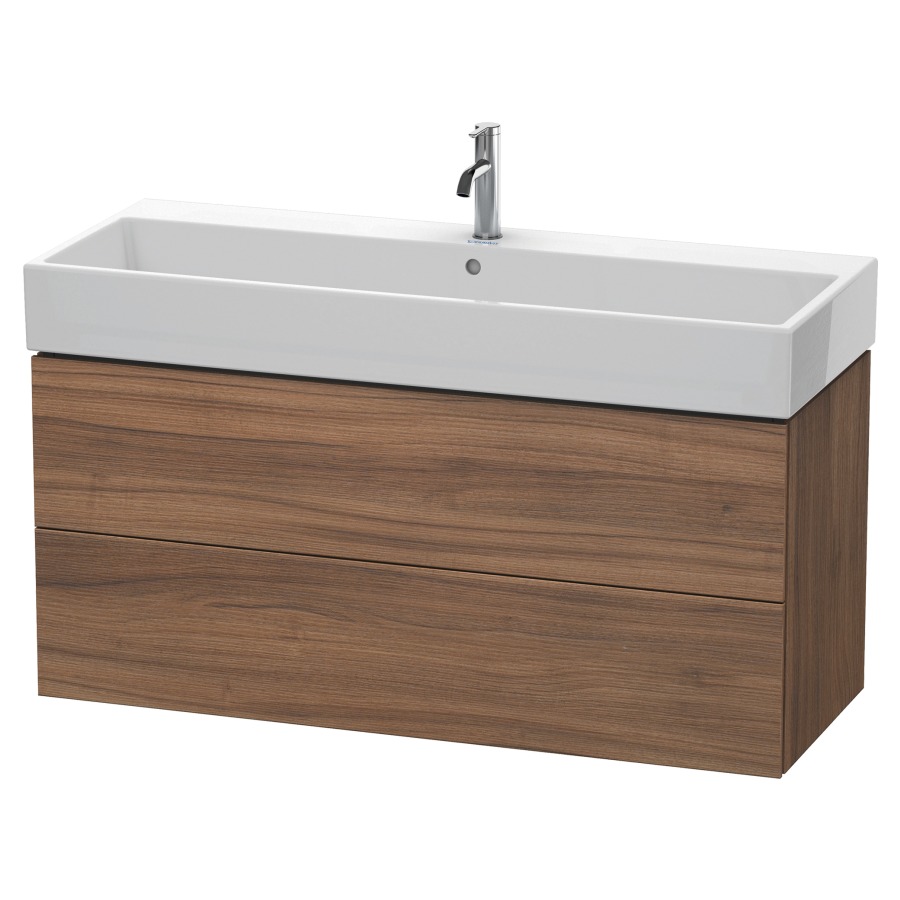 Élément inférieur L-CUBE
118,4 x 54,4 x 45,9 cm
élément à 2 tiroirs, pour
lavabo Vero Air 212 391-394