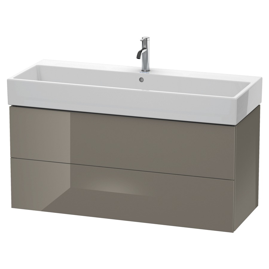 Élément inférieur L-CUBE
118,4 x 54,4 x 45,9 cm
élément à 2 tiroirs, pour
lavabo Vero Air 212 391-394