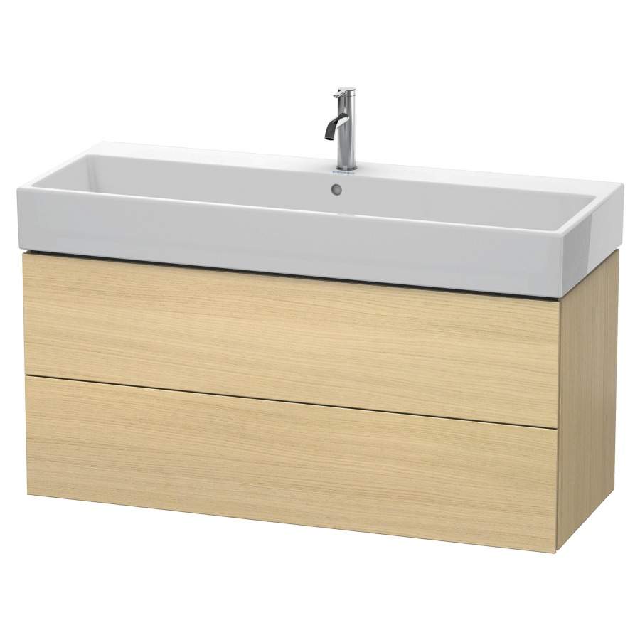 Élément inférieur L-CUBE
118,4 x 54,4 x 45,9 cm
élément à 2 tiroirs, pour
lavabo Vero Air 212 391-394
