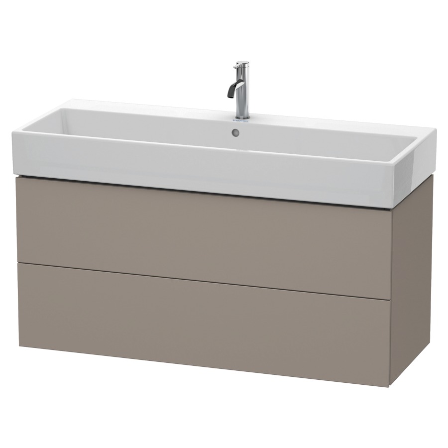 Élément inférieur L-CUBE
118,4 x 54,4 x 45,9 cm
élément à 2 tiroirs, pour
lavabo Vero Air 212 391-394
