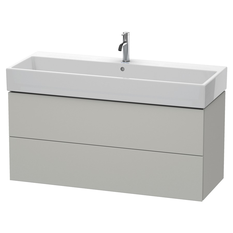 Élément inférieur L-CUBE
118,4 x 54,4 x 45,9 cm
élément à 2 tiroirs, pour
lavabo Vero Air 212 391-394