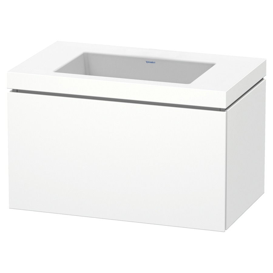 Combination de lavabo L-CUBE
C-BONDED
80,0 x 50,0 x 48,0 cm
élément à 1 tiroir
avec lavabo Vero Air
80,0 x 48,0 cm, avec siphon
gain de place