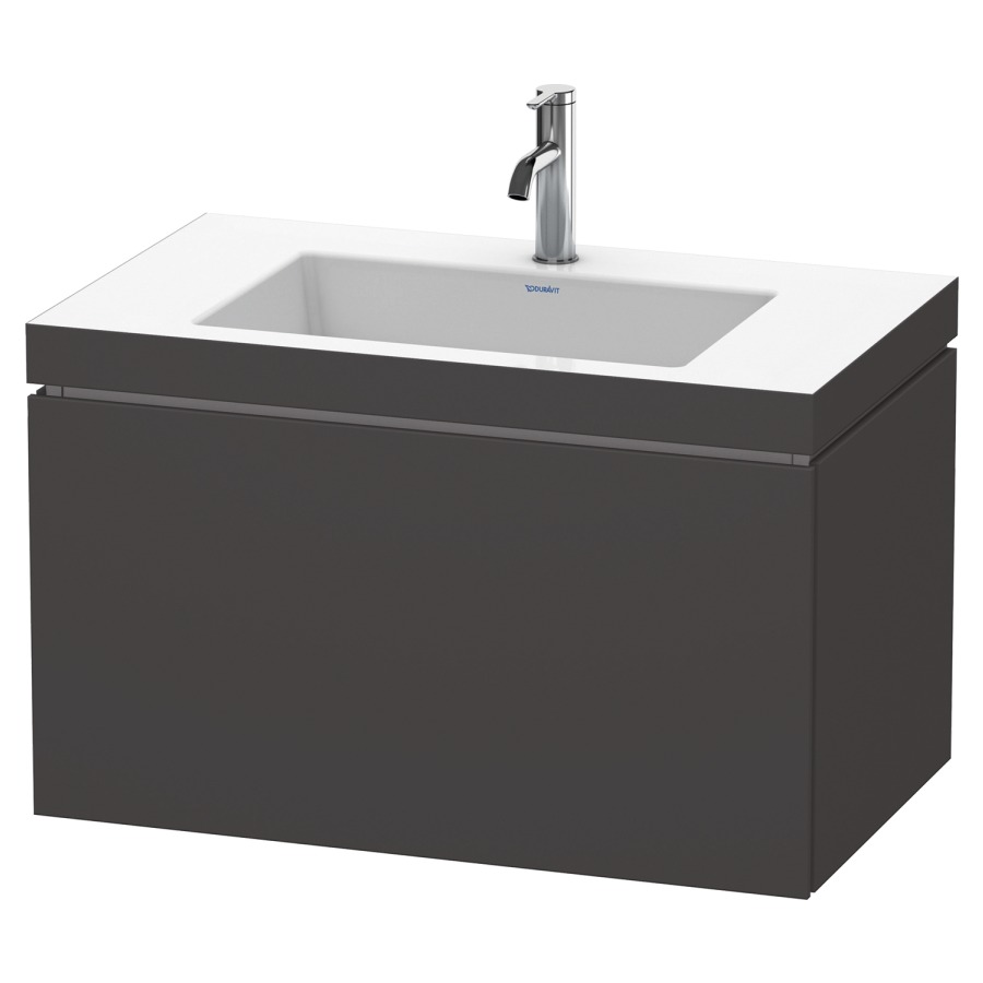 Combination de lavabo L-CUBE
C-BONDED
80,0 x 50,0 x 48,0 cm
élément à 1 tiroir
avec lavabo Vero Air
80,0 x 48,0 cm, avec siphon
gain de place