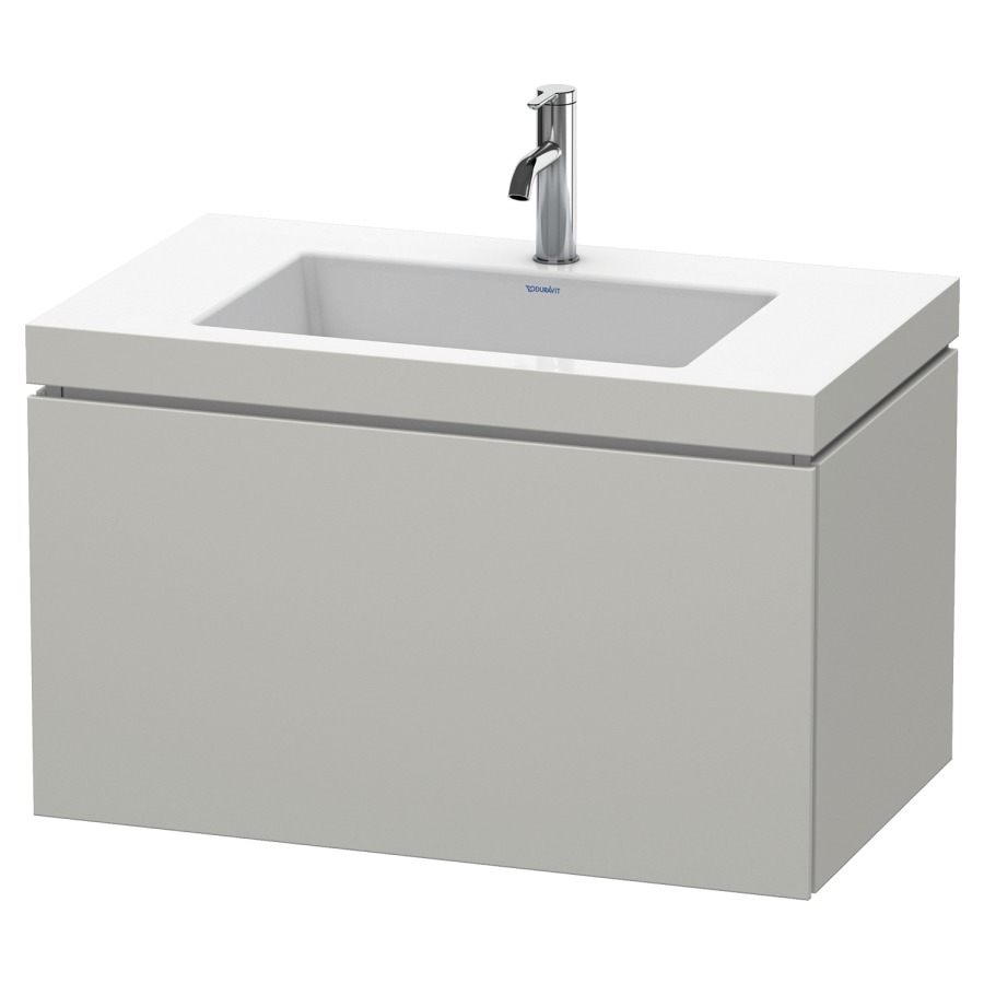 Combination de lavabo L-CUBE
C-BONDED
80,0 x 50,0 x 48,0 cm
élément à 1 tiroir
avec lavabo Vero Air
80,0 x 48,0 cm, avec siphon
gain de place
