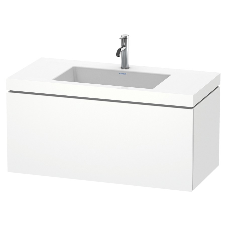 Combination de lavabo L-CUBE
C-BONDED
100,0 x 50,0 x 48,0 cm
élément à 1 tiroir
avec lavabo Vero Air
100,0 x 48,0 cm, avec siphon
gain de place