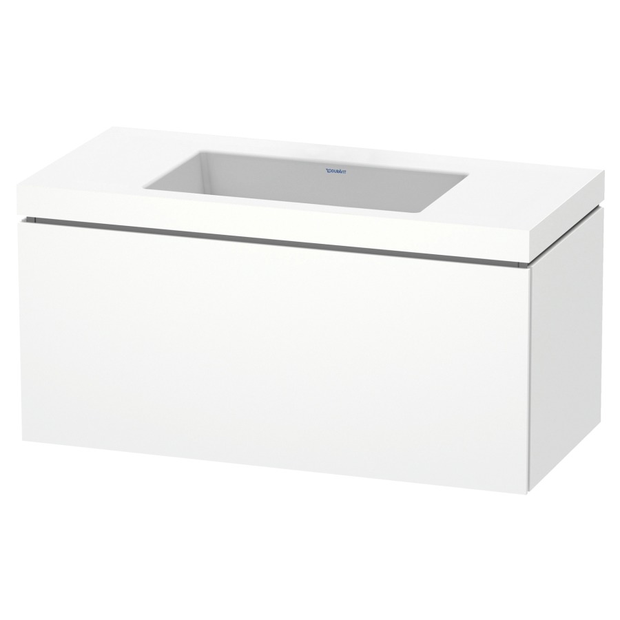 Combination de lavabo L-CUBE
C-BONDED
100,0 x 50,0 x 48,0 cm
élément à 1 tiroir
avec lavabo Vero Air
100,0 x 48,0 cm, avec siphon
gain de place