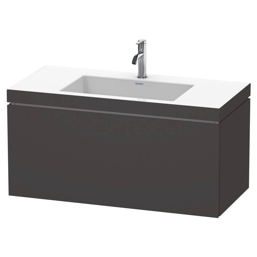 Combination de lavabo L-CUBE
C-BONDED
100,0 x 50,0 x 48,0 cm
élément à 1 tiroir
avec lavabo Vero Air
100,0 x 48,0 cm, avec siphon
gain de place