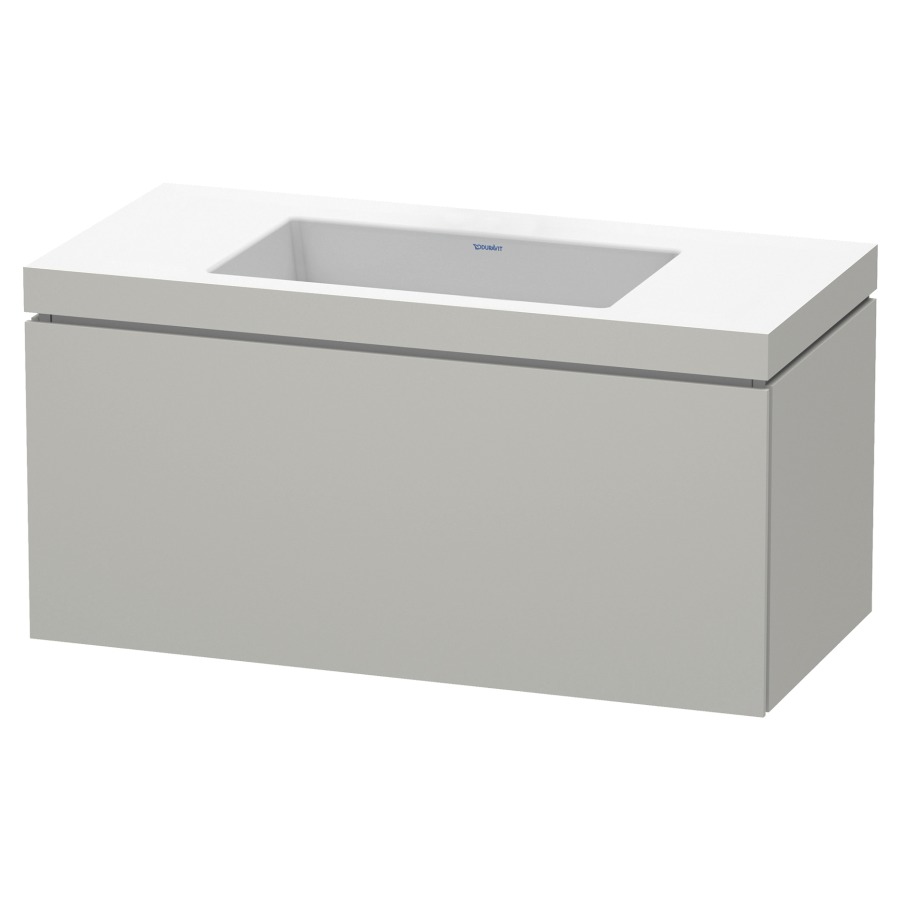 Combination de lavabo L-CUBE
C-BONDED
100,0 x 50,0 x 48,0 cm
élément à 1 tiroir
avec lavabo Vero Air
100,0 x 48,0 cm, avec siphon
gain de place