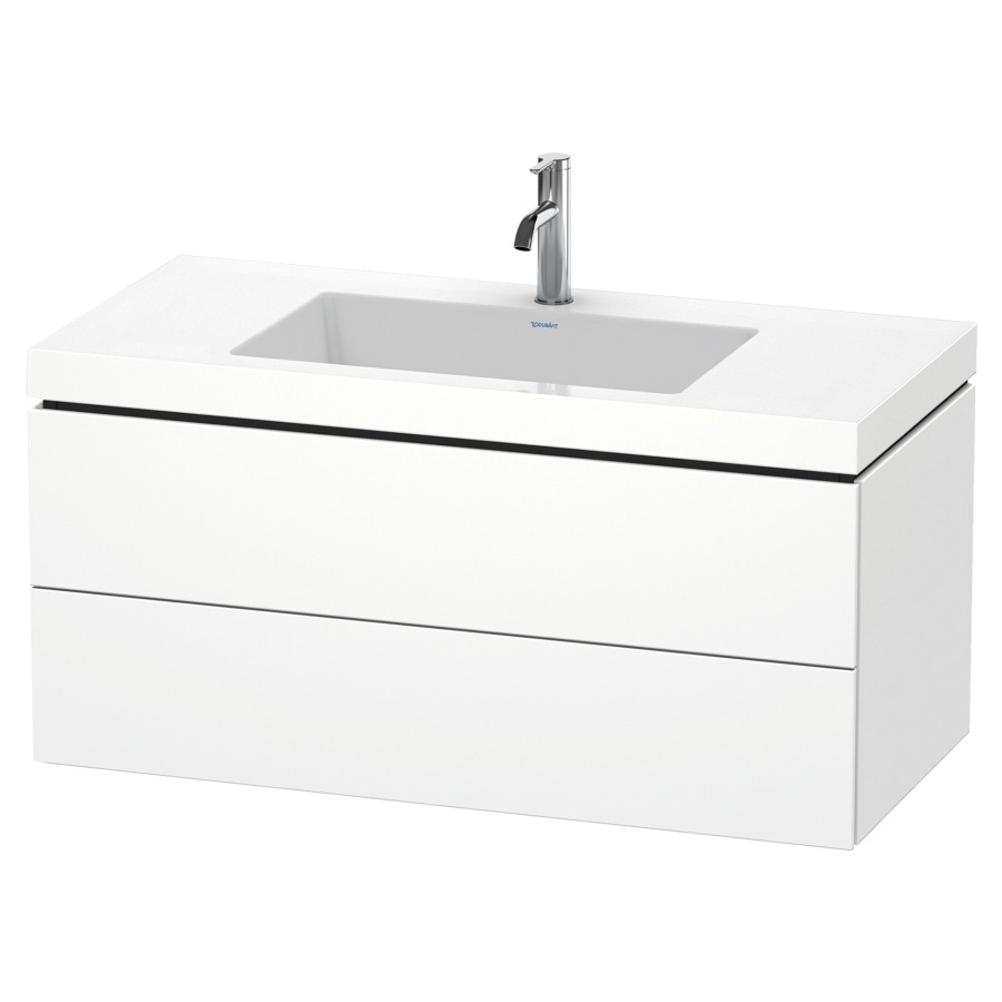 Combination de lavabo L-CUBE
C-BONDED
100,0 x 50,0 x 48,0 cm
élément à 2 tiroirs
avec lavabo Vero Air
100 x 48 cm, avec siphon gain
de place