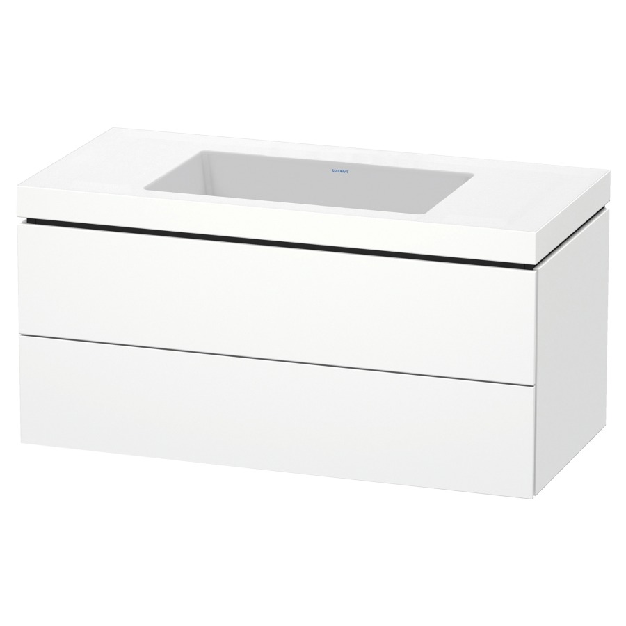 Combination de lavabo L-CUBE
C-BONDED
100,0 x 50,0 x 48,0 cm
élément à 2 tiroirs
avec lavabo Vero Air
100 x 48 cm, avec siphon gain
de place