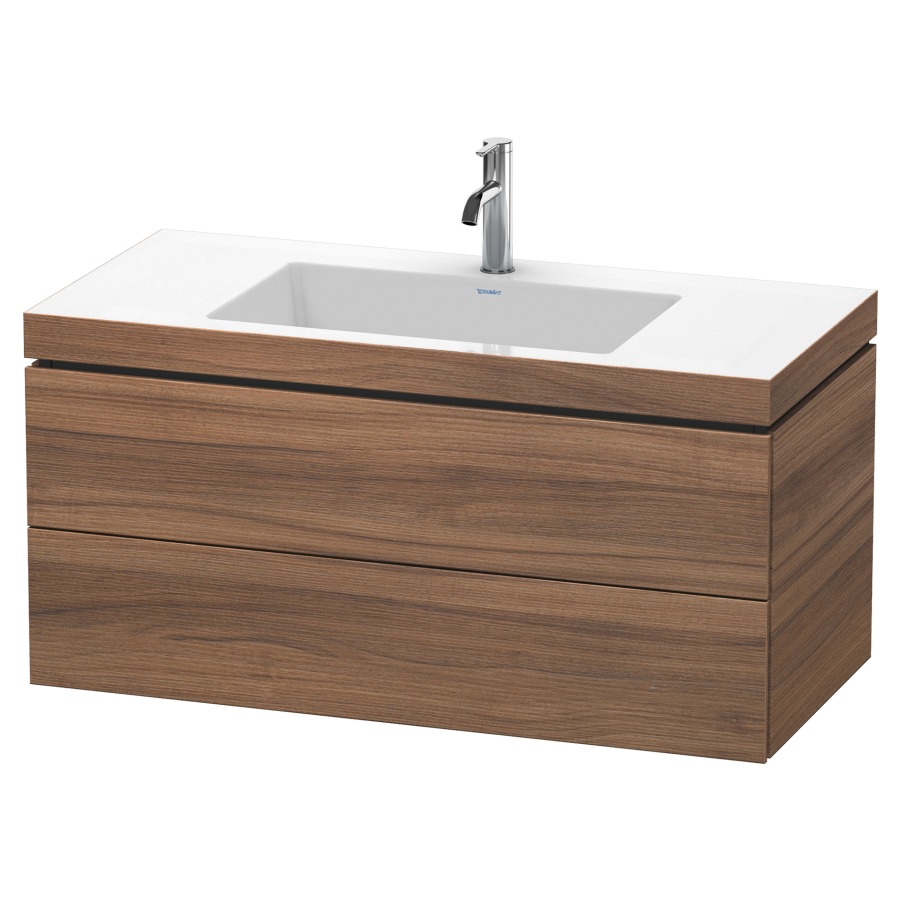 Combination de lavabo L-CUBE
C-BONDED
100,0 x 50,0 x 48,0 cm
élément à 2 tiroirs
avec lavabo Vero Air
100 x 48 cm, avec siphon gain
de place