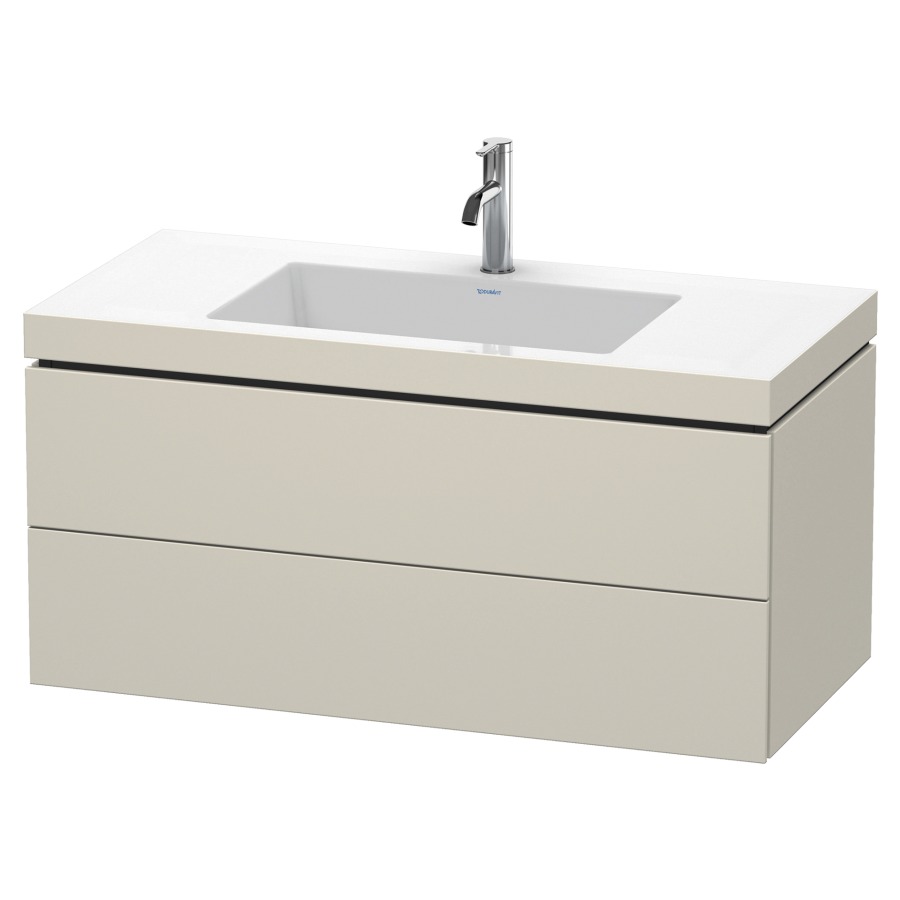 Combination de lavabo L-CUBE
C-BONDED
100,0 x 50,0 x 48,0 cm
élément à 2 tiroirs
avec lavabo Vero Air
100 x 48 cm, avec siphon gain
de place