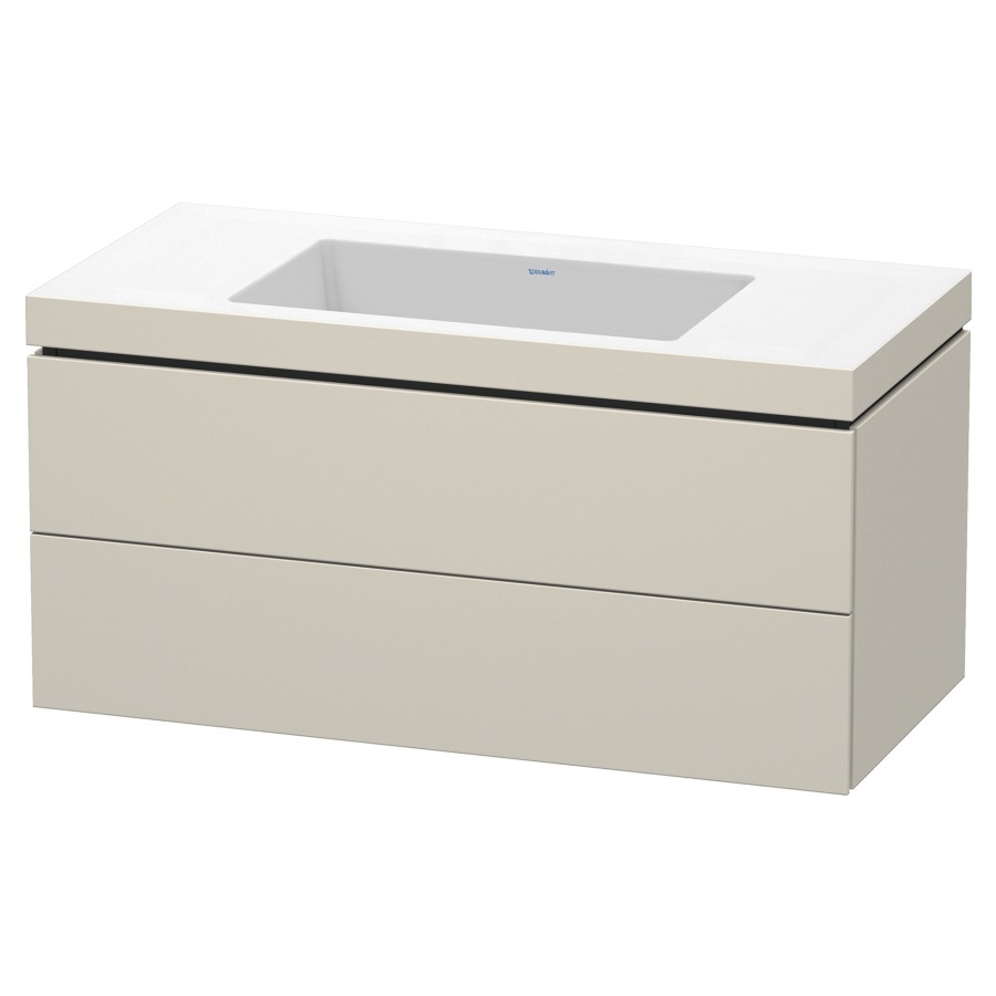 Combination de lavabo L-CUBE
C-BONDED
100,0 x 50,0 x 48,0 cm
élément à 2 tiroirs
avec lavabo Vero Air
100 x 48 cm, avec siphon gain
de place