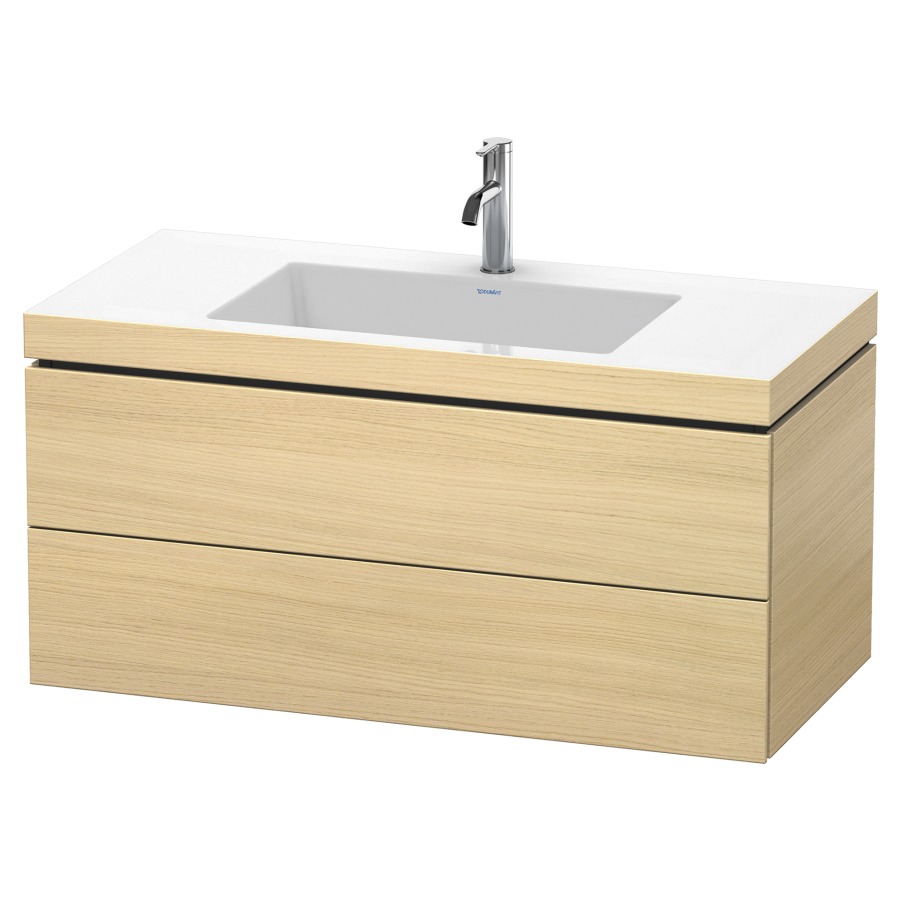 Combination de lavabo L-CUBE
C-BONDED
100,0 x 50,0 x 48,0 cm
élément à 2 tiroirs
avec lavabo Vero Air
100 x 48 cm, avec siphon gain
de place