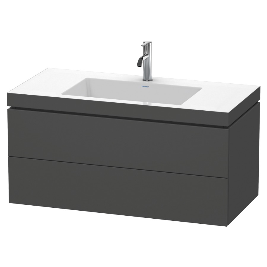 Combination de lavabo L-CUBE
C-BONDED
100,0 x 50,0 x 48,0 cm
élément à 2 tiroirs
avec lavabo Vero Air
100 x 48 cm, avec siphon gain
de place