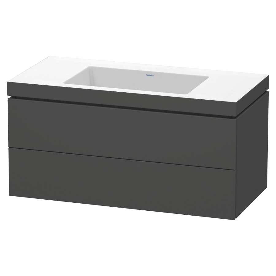 Combination de lavabo L-CUBE
C-BONDED
100,0 x 50,0 x 48,0 cm
élément à 2 tiroirs
avec lavabo Vero Air
100 x 48 cm, avec siphon gain
de place