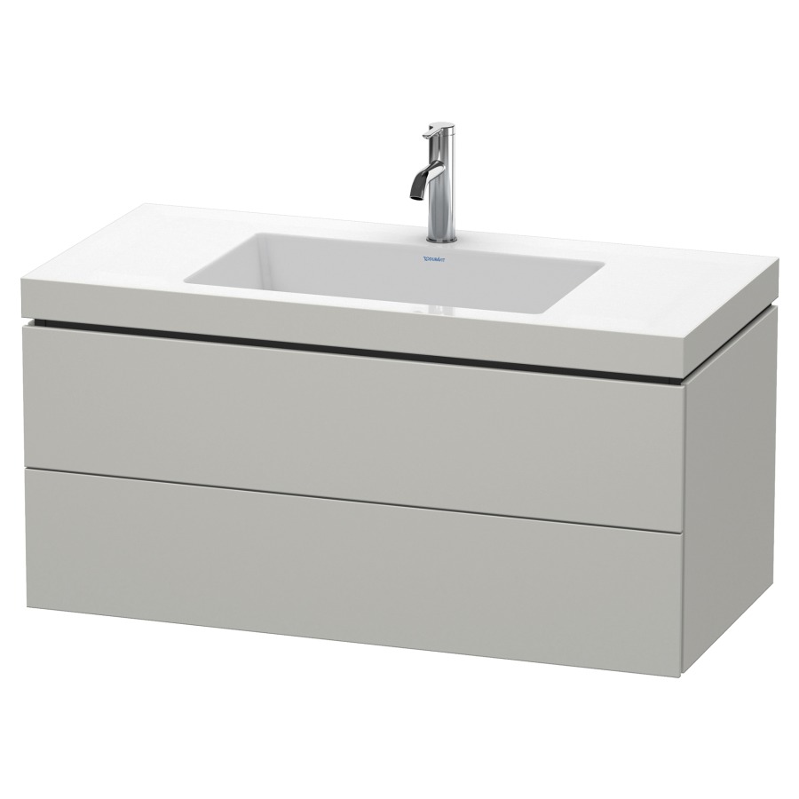 Combination de lavabo L-CUBE
C-BONDED
100,0 x 50,0 x 48,0 cm
élément à 2 tiroirs
avec lavabo Vero Air
100 x 48 cm, avec siphon gain
de place