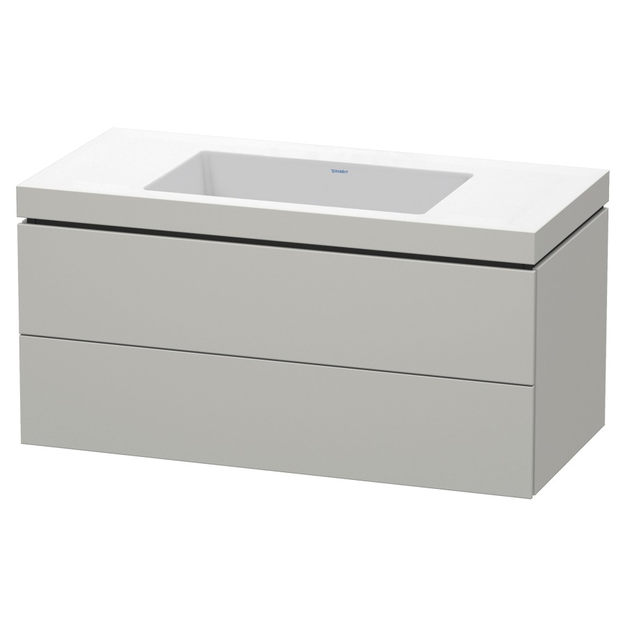Combination de lavabo L-CUBE
C-BONDED
100,0 x 50,0 x 48,0 cm
élément à 2 tiroirs
avec lavabo Vero Air
100 x 48 cm, avec siphon gain
de place