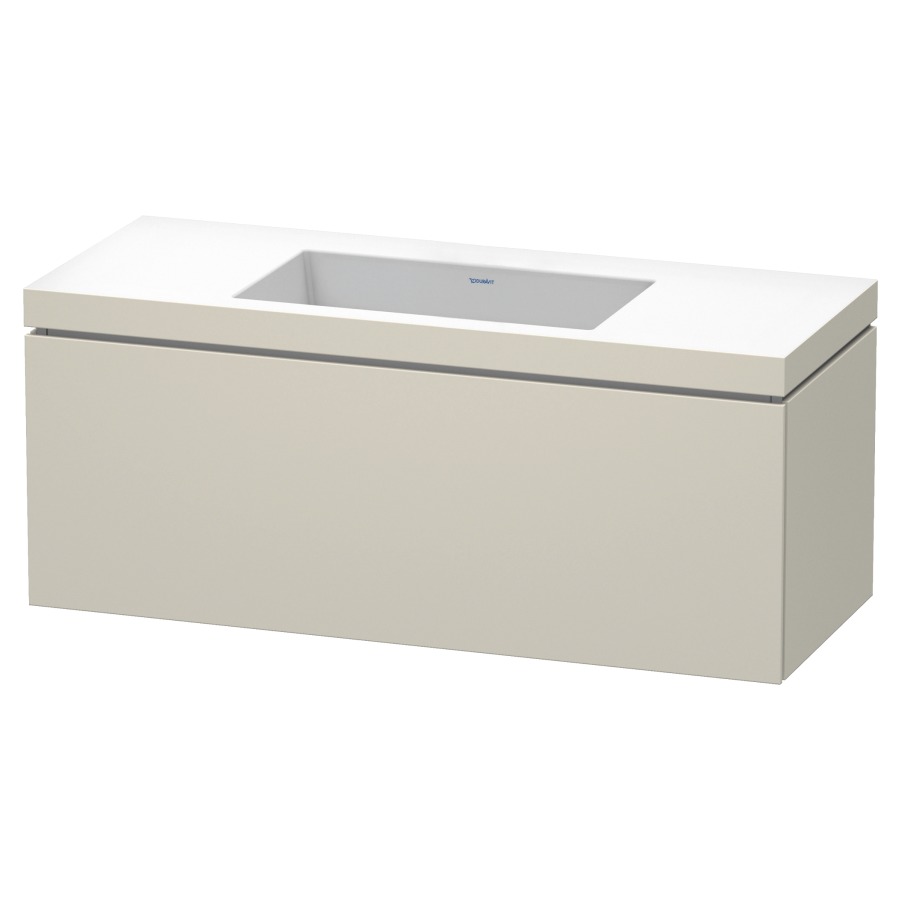 Combination de lavabo L-CUBE
C-BONDED
120,0 x 50,0 x 48,0 cm
élément à 1 tiroir
avec lavabo Vero Air
120,0 x 48,0 cm, avec siphon
gain de place