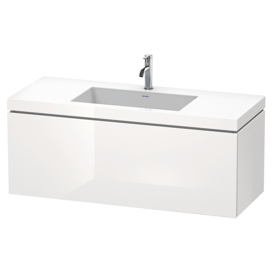 Combination de lavabo L-CUBE
C-BONDED
120,0 x 50,0 x 48,0 cm
élément à 1 tiroir
avec lavabo Vero Air
120,0 x 48,0 cm, avec siphon
gain de place