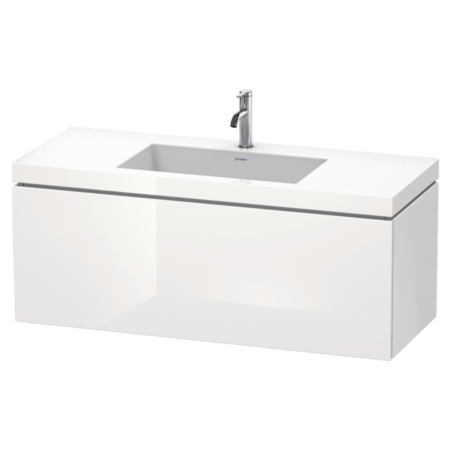 Combination de lavabo L-CUBE
C-BONDED
120,0 x 50,0 x 48,0 cm
élément à 1 tiroir
avec lavabo Vero Air
120,0 x 48,0 cm, avec siphon
gain de place