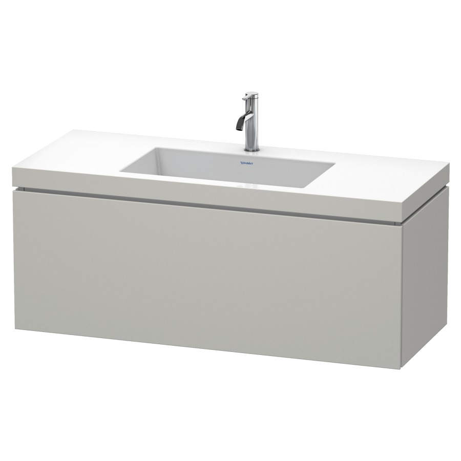 Combination de lavabo L-CUBE
C-BONDED
120,0 x 50,0 x 48,0 cm
élément à 1 tiroir
avec lavabo Vero Air
120,0 x 48,0 cm, avec siphon
gain de place