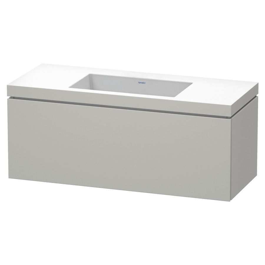 Combination de lavabo L-CUBE
C-BONDED
120,0 x 50,0 x 48,0 cm
élément à 1 tiroir
avec lavabo Vero Air
120,0 x 48,0 cm, avec siphon
gain de place