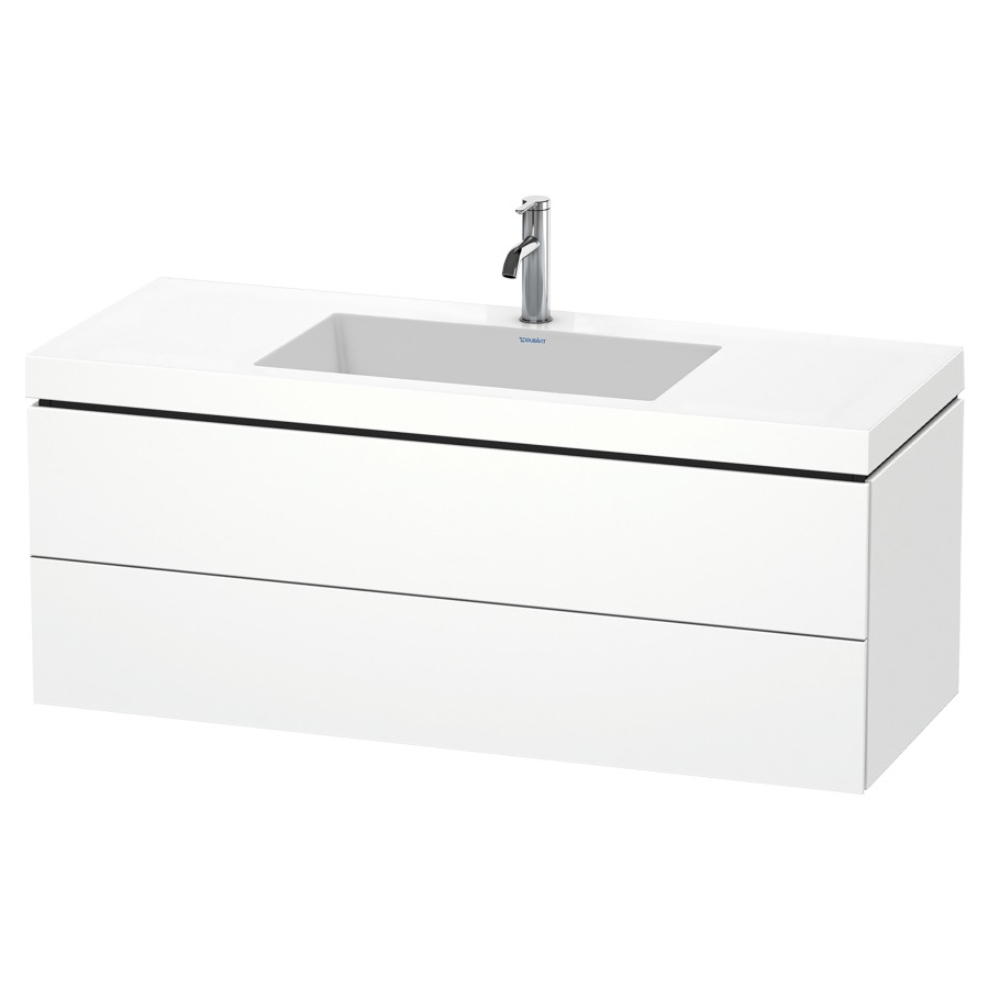 Combination de lavabo L-CUBE
C-BONDED
120,0 x 50,0 x 48,0 cm
élément à 2 tiroirs
avec lavabo Vero Air
120,0 x 48,0 cm, avec siphon
gain de place