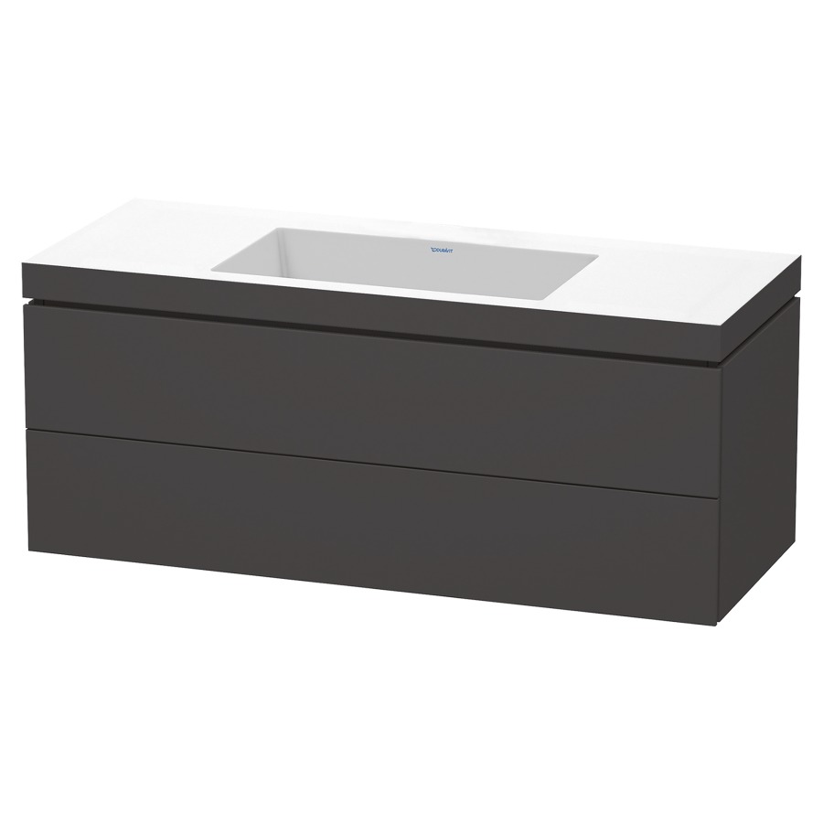 Combination de lavabo L-CUBE
C-BONDED
120,0 x 50,0 x 48,0 cm
élément à 2 tiroirs
avec lavabo Vero Air
120,0 x 48,0 cm, avec siphon
gain de place