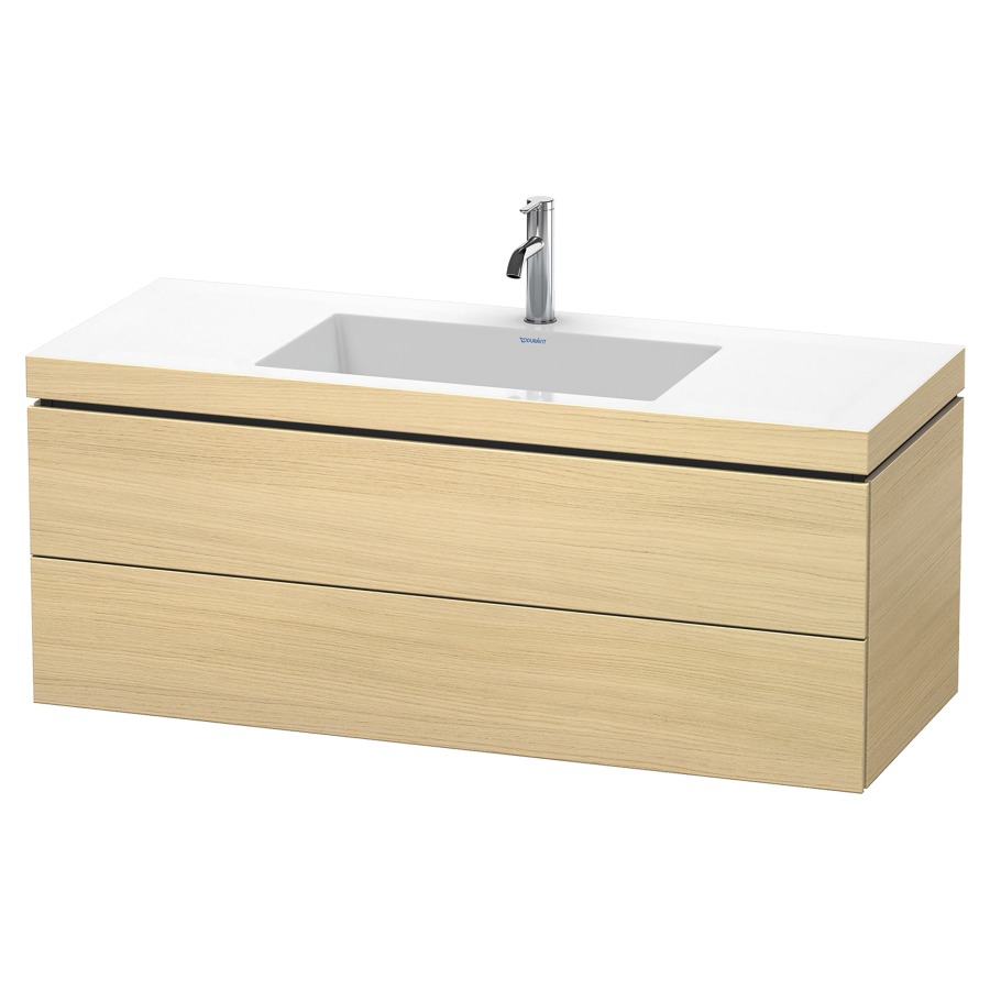 Combination de lavabo L-CUBE
C-BONDED
120,0 x 50,0 x 48,0 cm
élément à 2 tiroirs
avec lavabo Vero Air
120,0 x 48,0 cm, avec siphon
gain de place